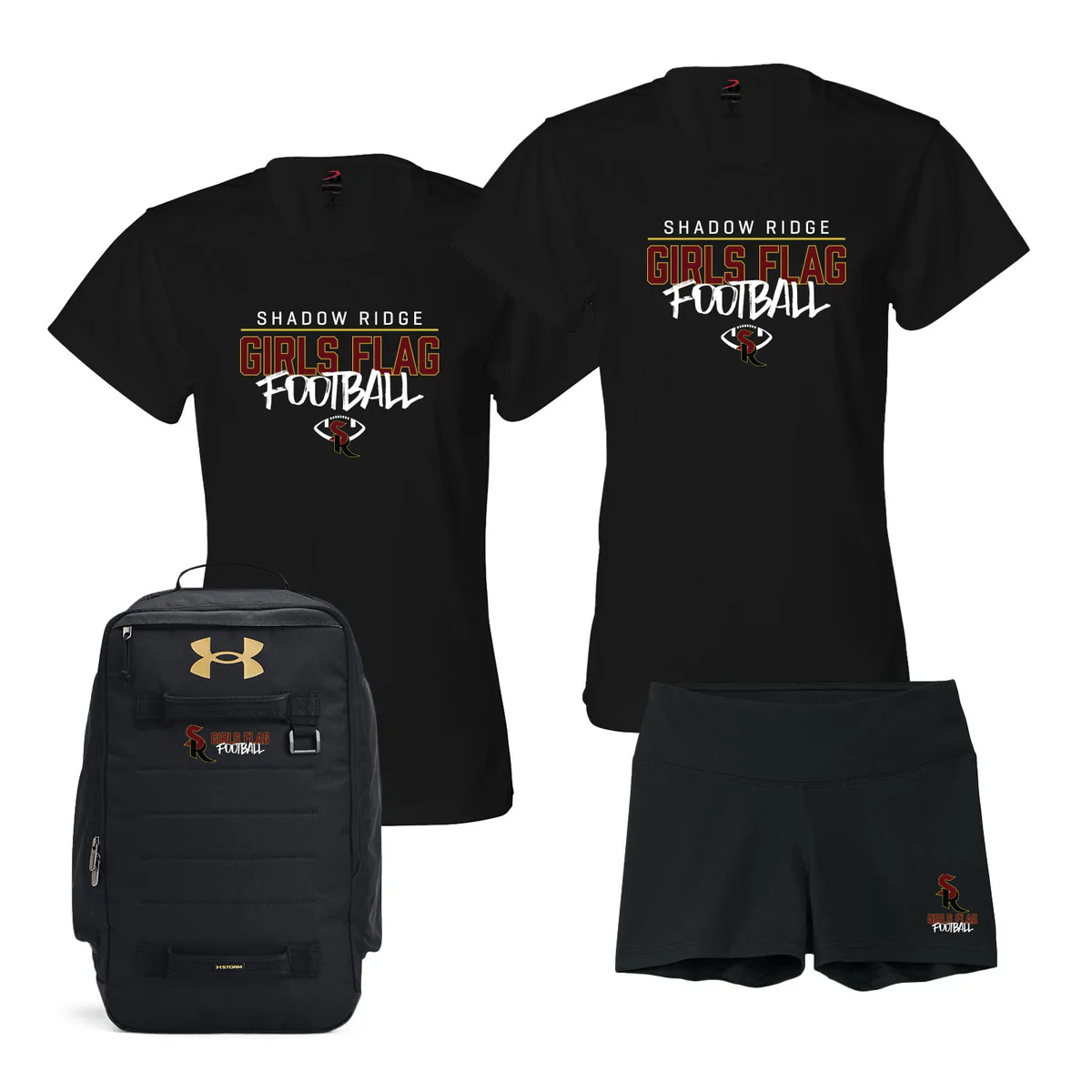 Football Team Pack — multiple custom t-shirt design variations for a team store
